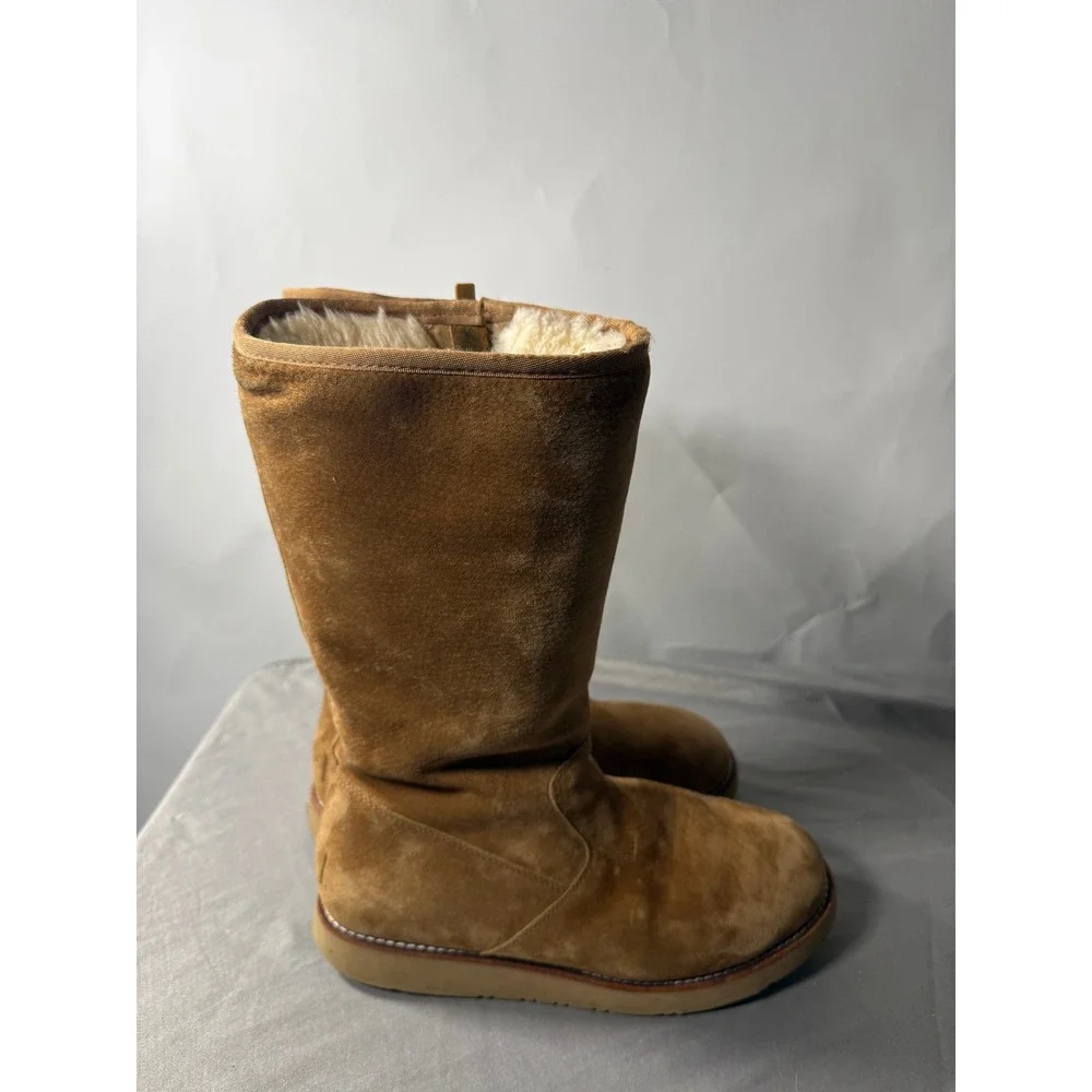 UGG Australia Women's Size 10 Chestnut Suede Shearling Lined Tall Zip Boots